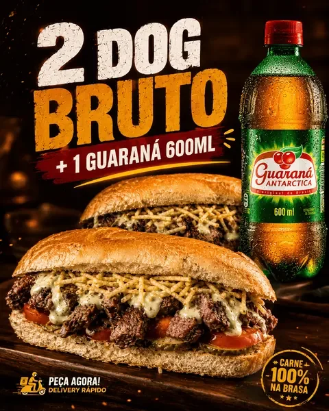 Combo Casal Bruto | 2 Dog Bruto + Refrigerante 600ml